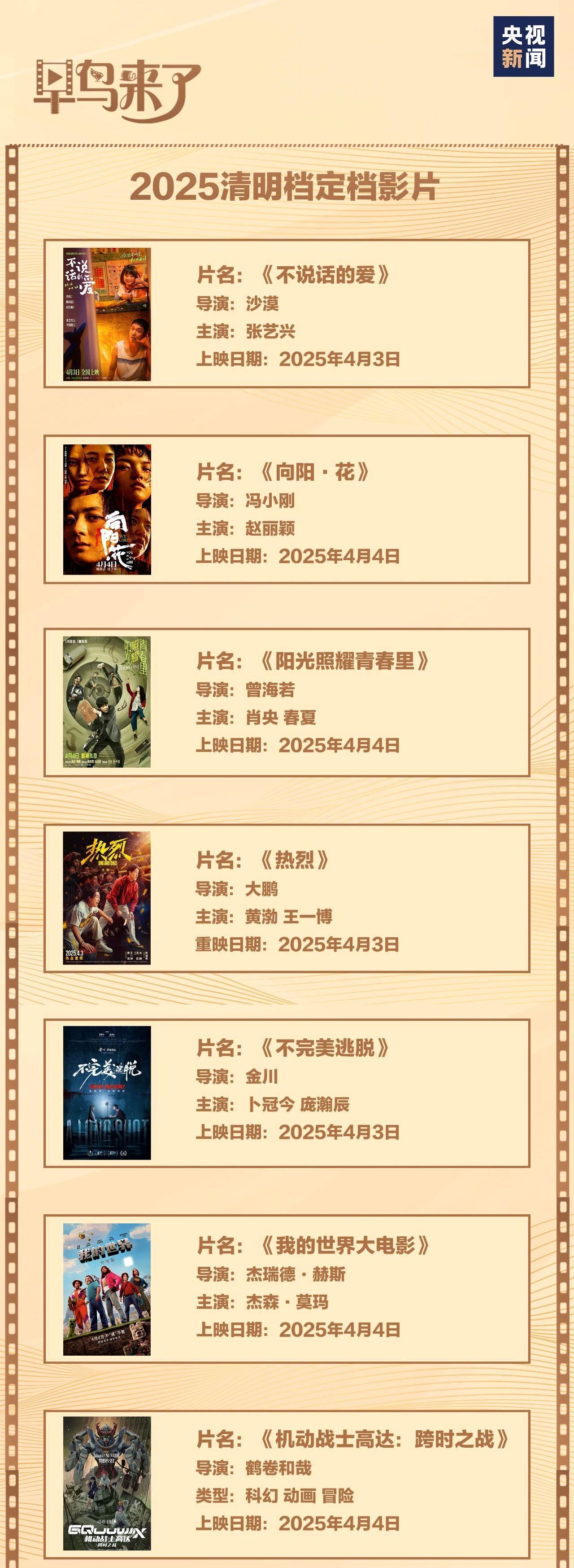 20余部影片上映！清明五一档释放大活力_新闻频道