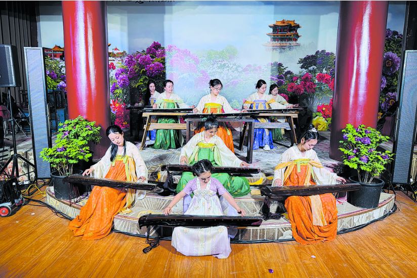 古琴遇牡丹 花海闻雅韵