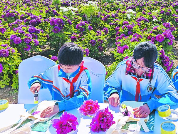 牡丹花丛学非遗