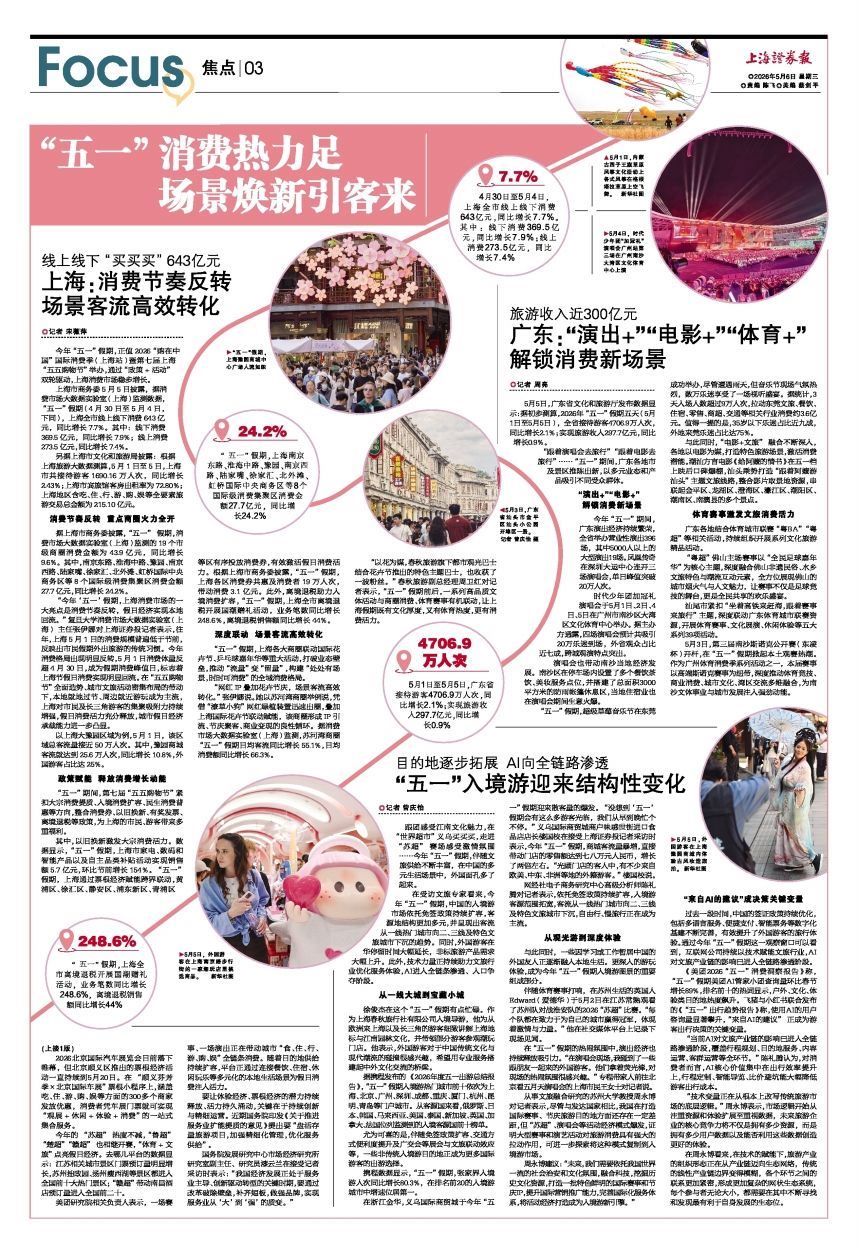旅游收入近300亿元 广东：“演出+”“电影+”“体育+”解